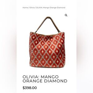 Glenda Gies Mango and Tan Diamond Shoulder Bag